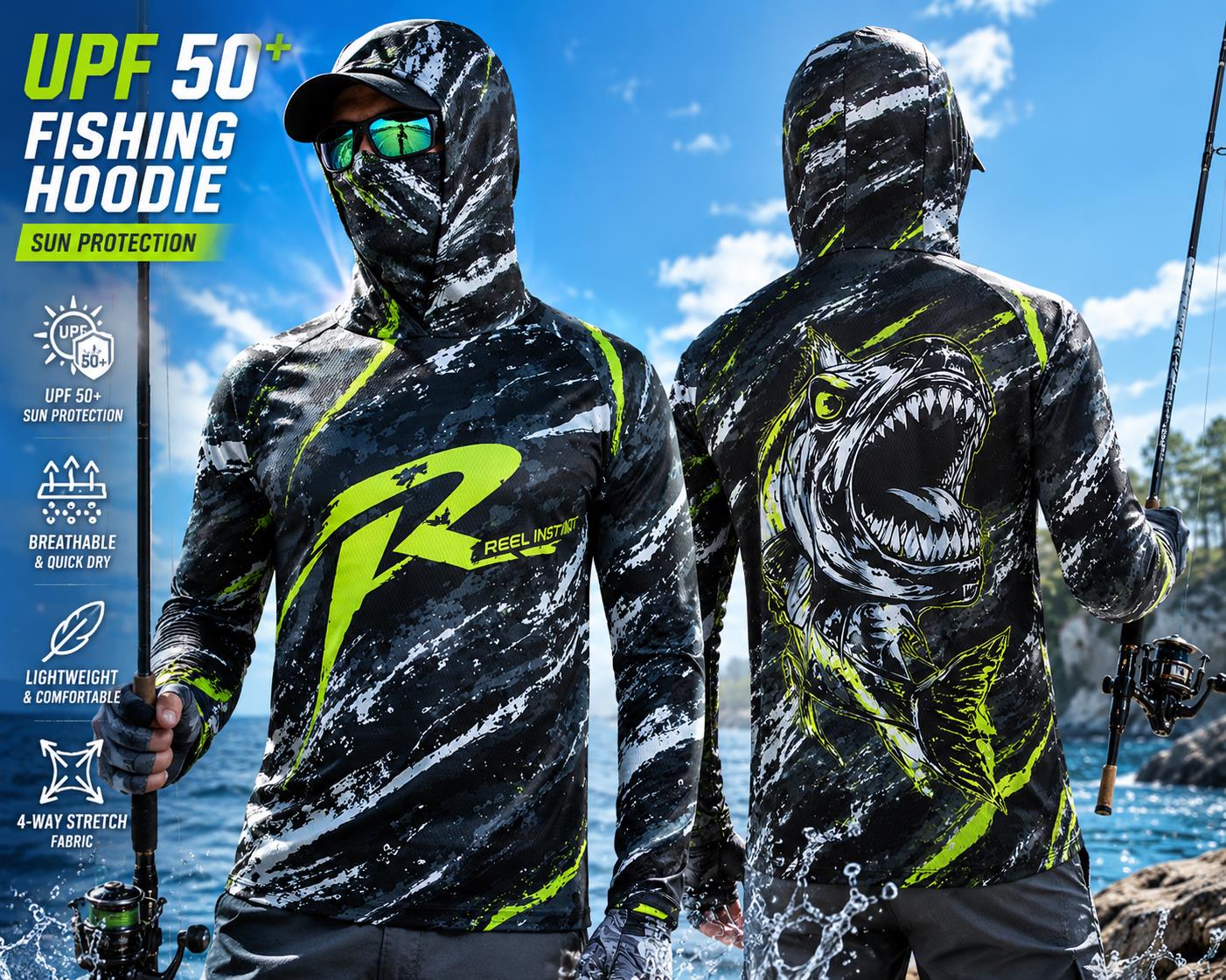 Легкая дышащая рыболовная футб – обзор и цена Fishing Mask Sun Protection